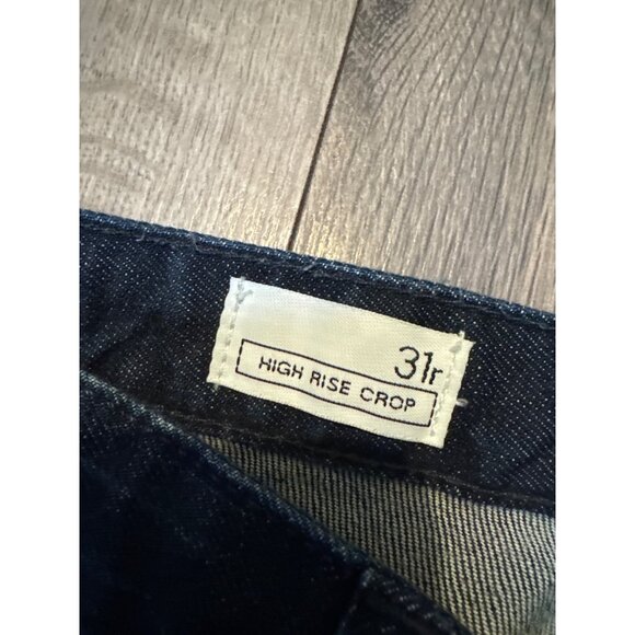 Gap 1969 High Rise Crop Jeans 31R Womens Denim Dark Wash Straight Leg Casual - Picture 2 of 10